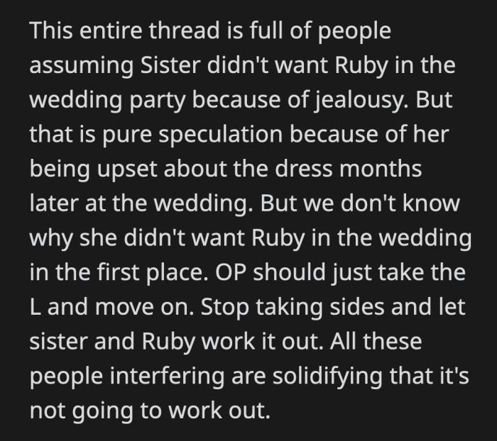 OP's and their mom's interference could just be making the situation worse for Anne and Ruby