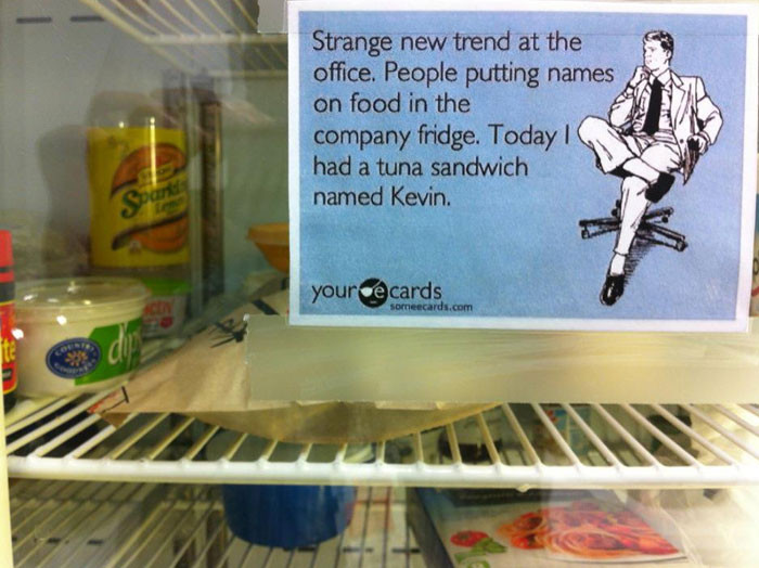 "Found This On The Work Fridge... Apparently A Few Lunches Had Gone Missing Leading Up To These"