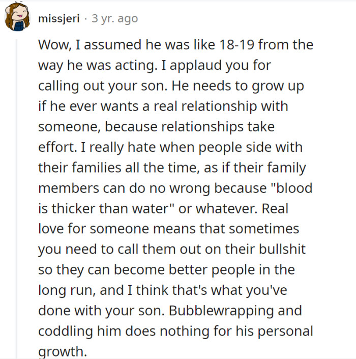 “He needs to grow up.”