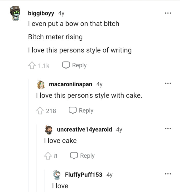 This Redditor loves the writing style