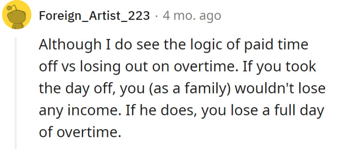 One Redditor had a different view on the matter