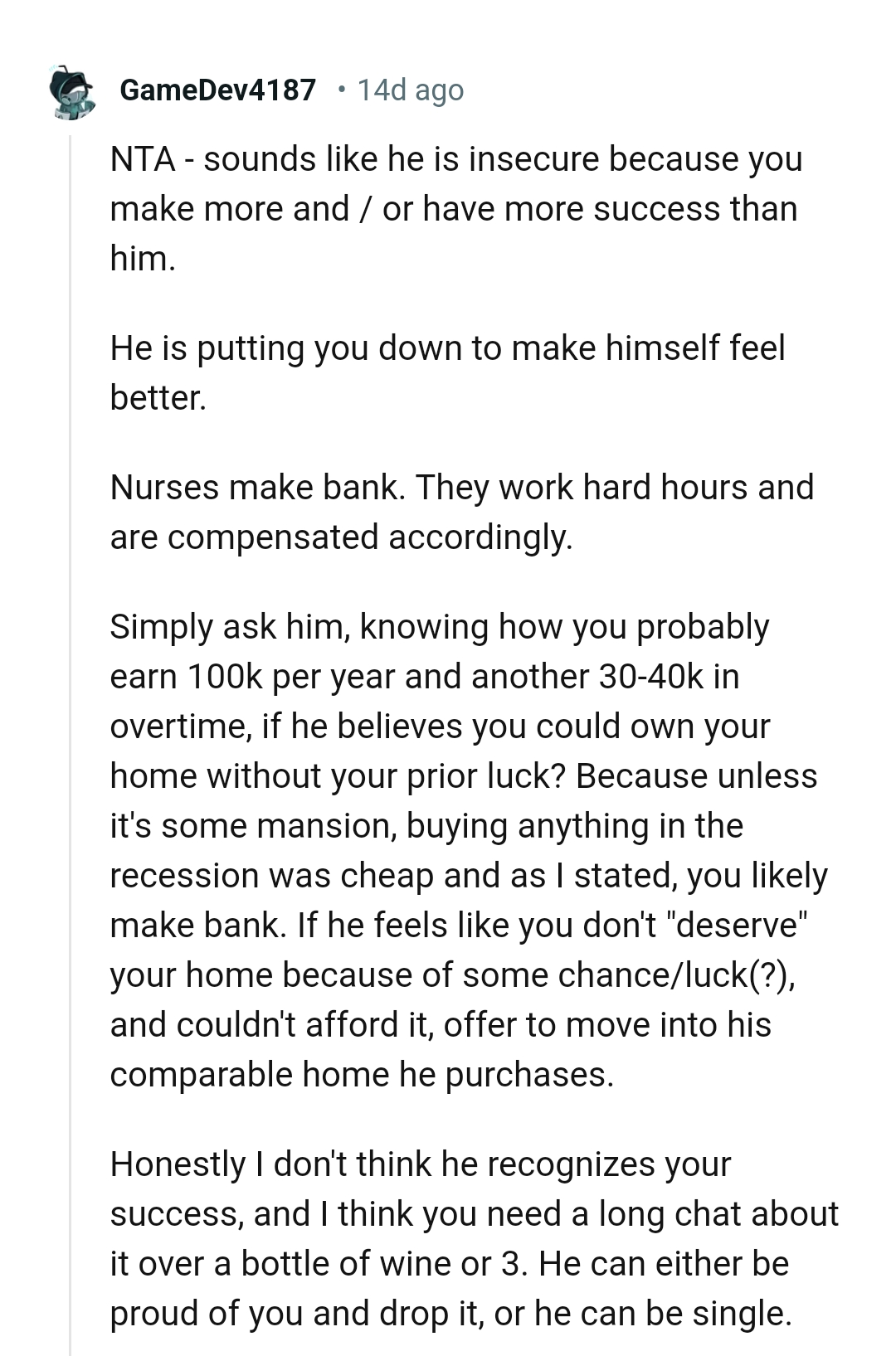 He's Putting the OP Down to Feel Better