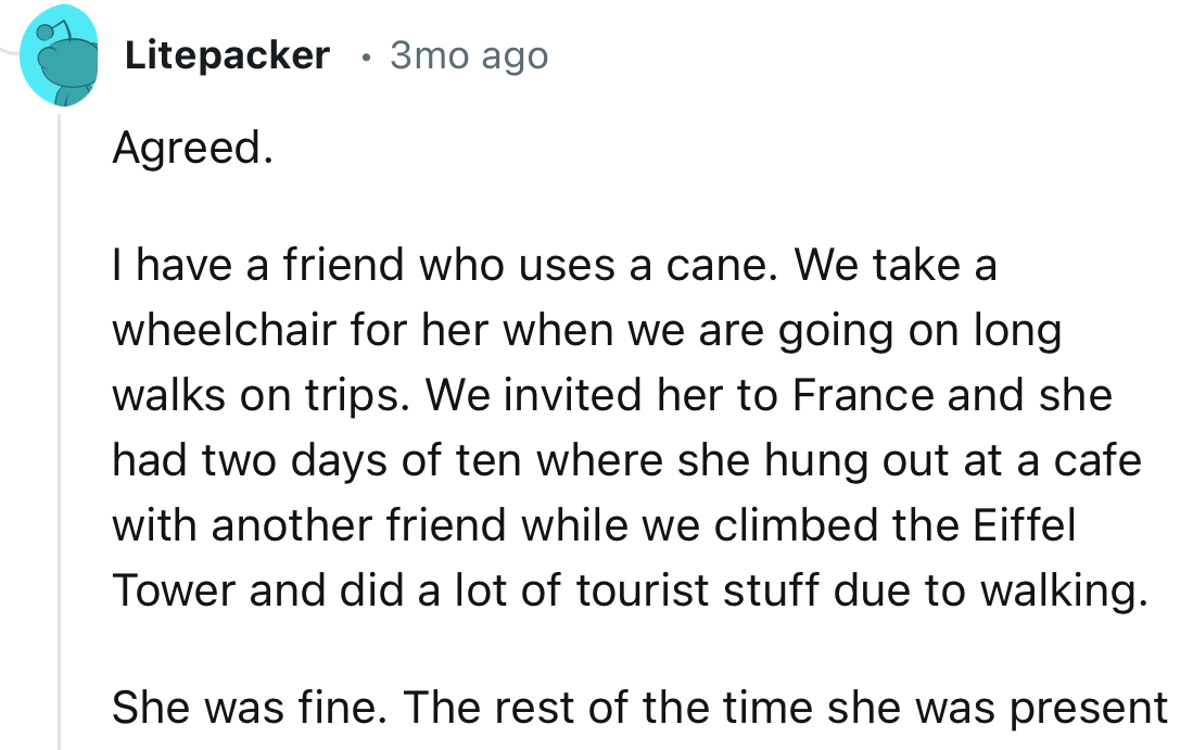 This Redditor has a different view of Mike’s suggestion that Jenny would be “left out.”