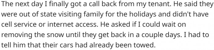 He finally reached his tenants.