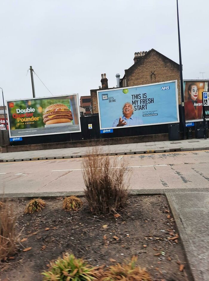 "McDonald's Ad Right Next to the New NHS Healthy Eating Ad. Great Job, Lads"