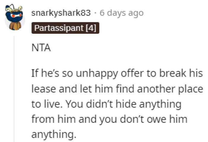 OP didn't hide anything