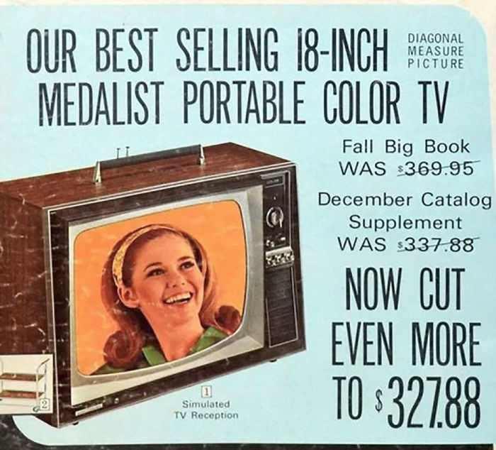 7. Sears Color TV: $327.88