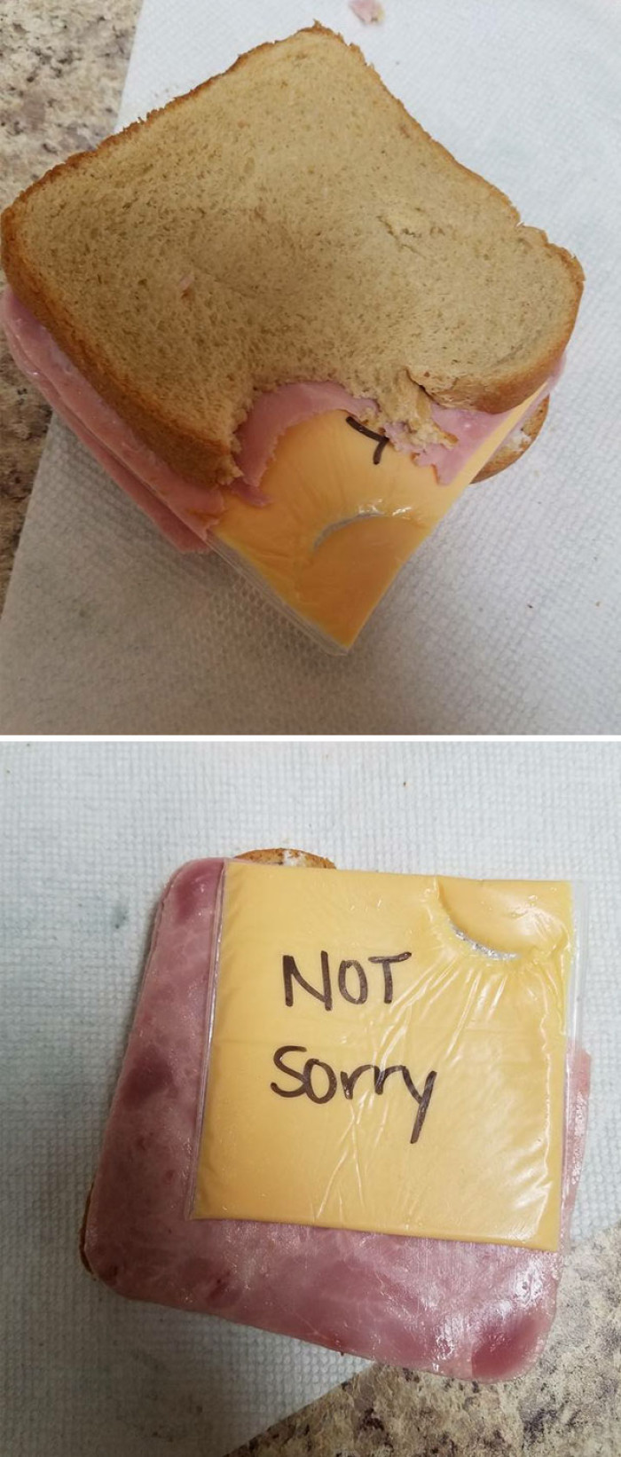 36. Wife decides to get petty with her petty husband.