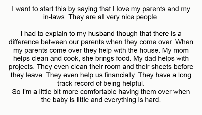 I want to start by saying that I love my parents and my in-laws.