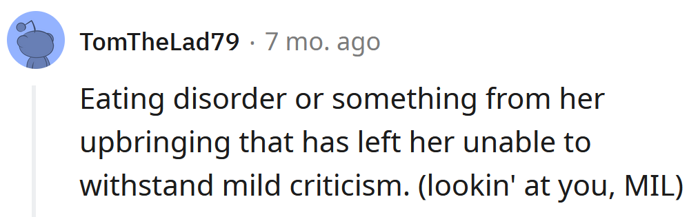 Probably MIL's fault.