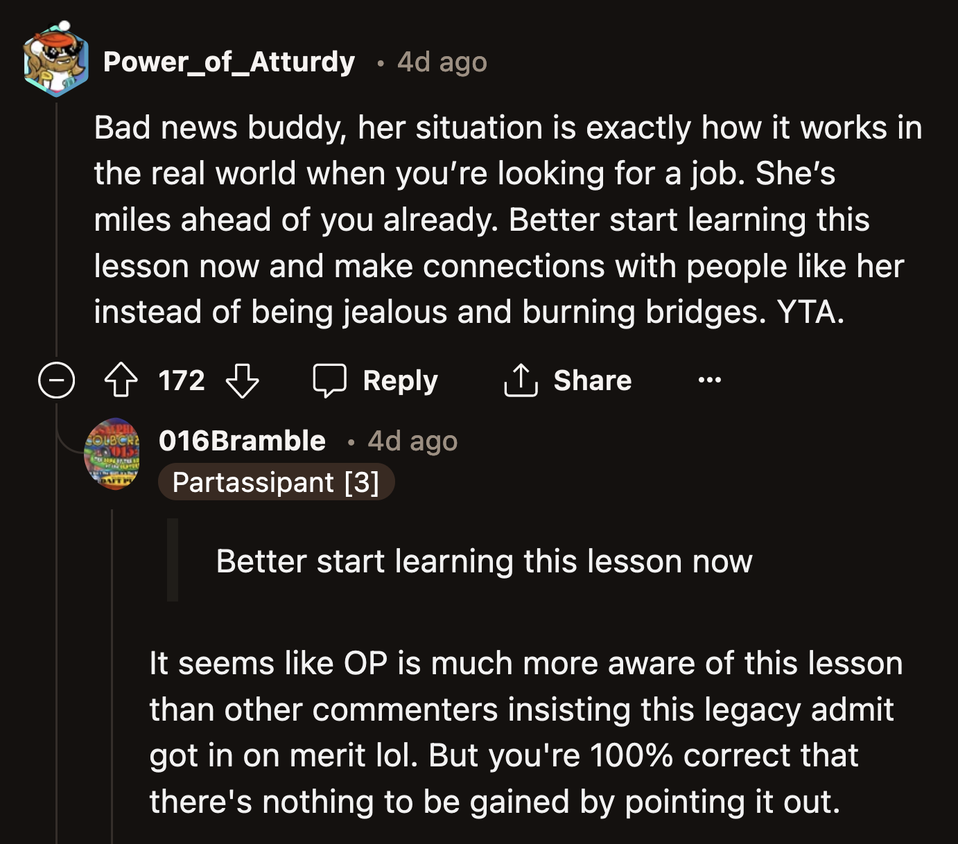 OP needs to learn to choose which battles they want to fight.