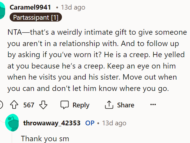 It seems like pretty much everyone in the comments here is saying that this is really weird of him to do.