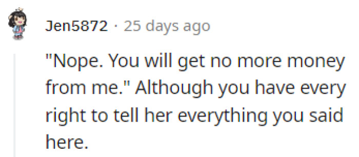 It's all OP needs to say