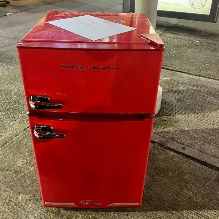 5. The World's Most Adorable Red Refrigerator Has Taken Up Residence in Queens! Swing by 31-06 30th Ave.