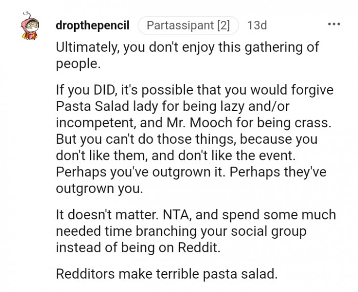 You don't enjoy this gathering of people