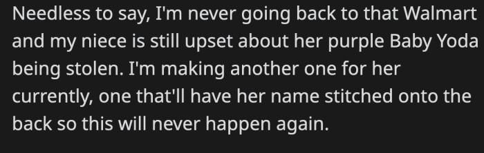 But he sided with the woman who stole it