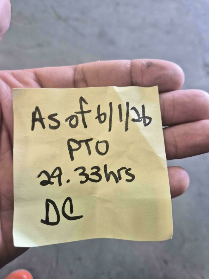 "Haven't Missed A Single Day Of Work This Year And This Is All My PTO So Far"