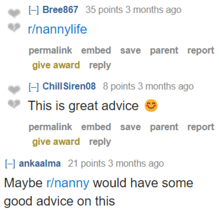 Some users suggested communities where she can seek advice.