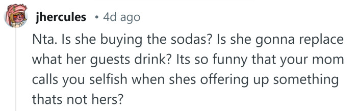 Is she paying for these sodas?