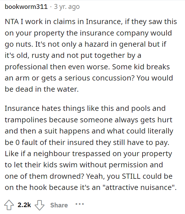 This comment right here makes it all worth it to take the playground down, and OP was probably playing too smart by doing so.