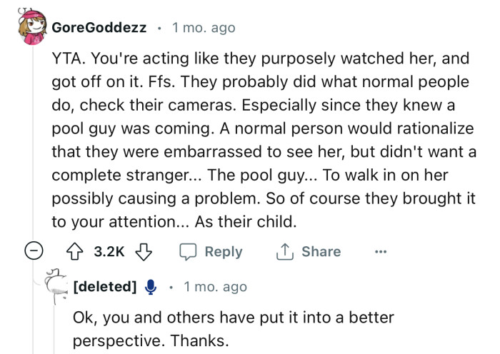 “YTA…They probably did what normal people do, check their cameras.”