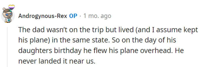 Well, that's one way to provide an airborne birthday surprise without risking a plane-versus-cabin collision!