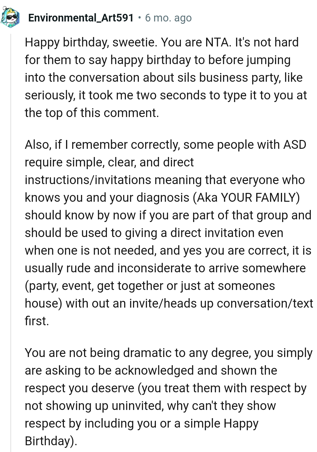 This Redditor wishes the OP a happy birthday