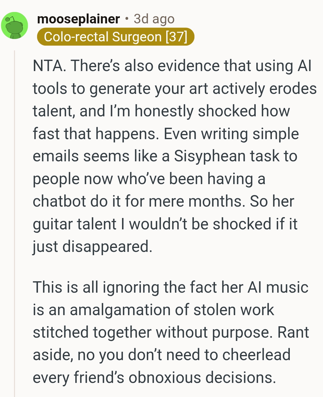 Using AI erodes talent