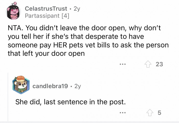 13. They wanted to make OP agree to split the bill even if it's not justifiable.