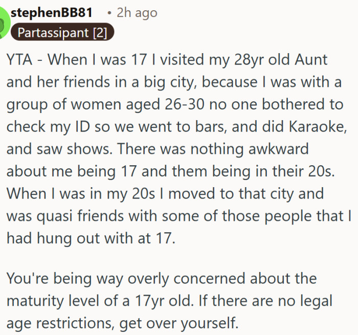 The maturity gap between 17 and 20 is being vastly exaggerated