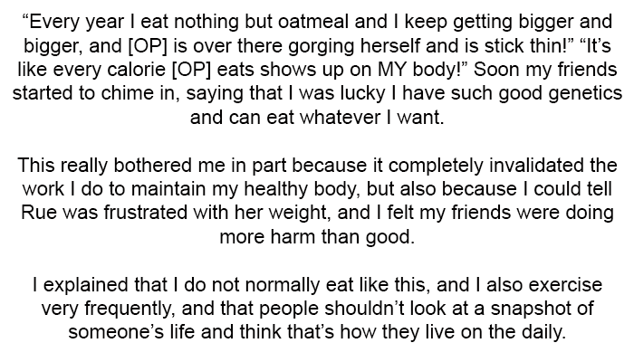 Rue Was Frustrated with Her Weight