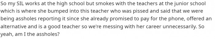 Then the parent found out that the teacher was discussing the incident.
