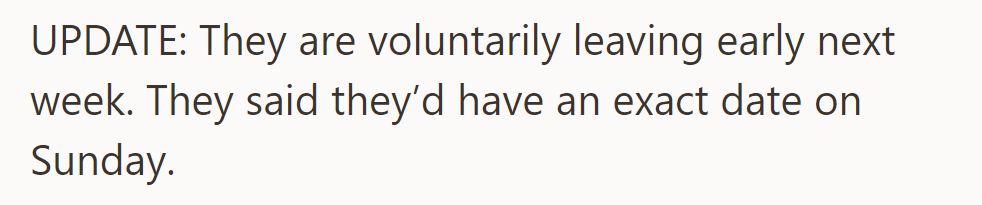 UPDATE: They’re leaving early next week and will provide an exact date on Sunday.