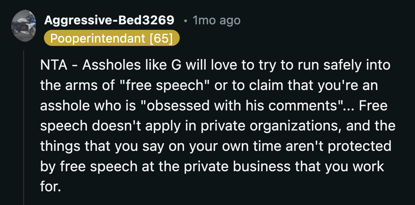 G is about to get familiar with their corporate policies.