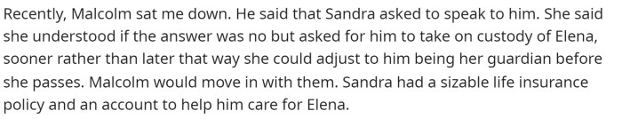 She basically said that her boyfriend sat her down and explained the whole situation, mentioning that he'd be moving in with them soon.