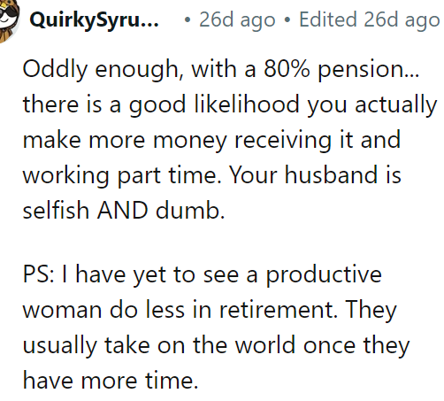 The OP's husband is selfish