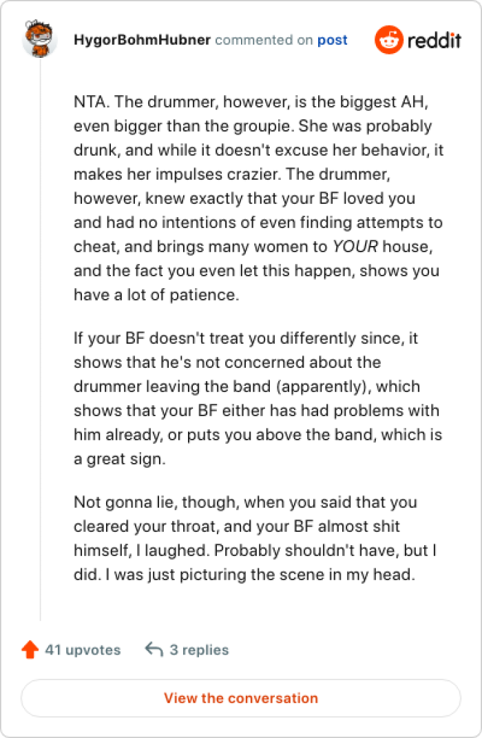 Many people are saying that the drummer broke up the band.