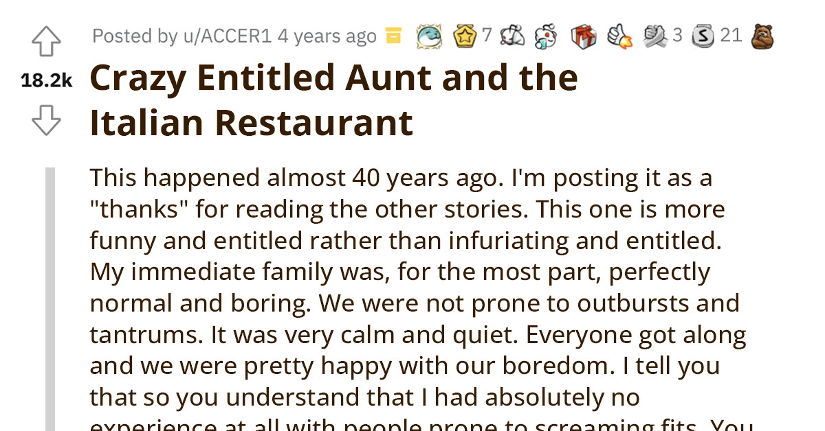 Redditor Shares The Most Ridiculous But Hilarious Story About His Crazy Aunt Who Invited The Family For Dinner And Insisted Everyone Have What She Wanted Them To