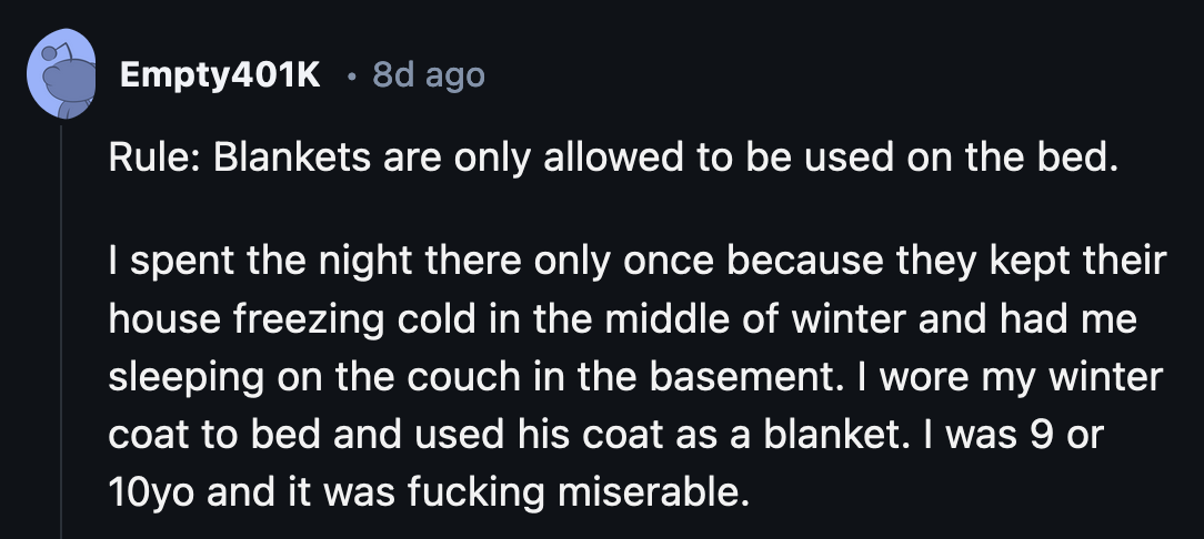 19. I'll take a thin blanket any time over this.