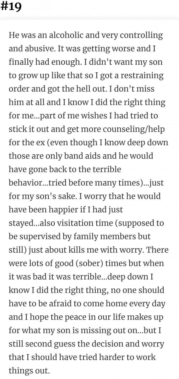 19. Don't let your past make you doubt your decision for your family.