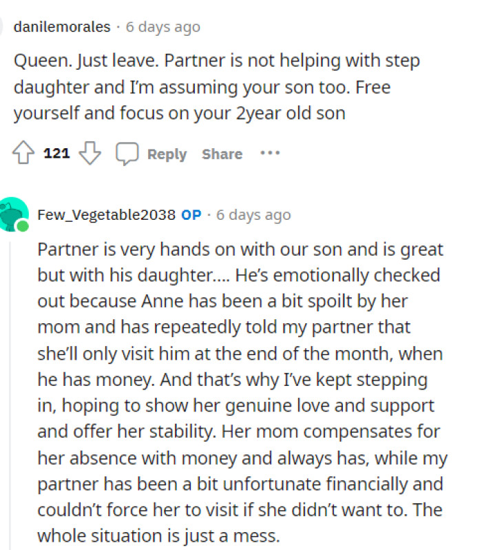 OP defends her husband, explaining that the main issues are between the mother and daughter.