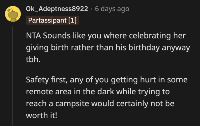 Her reaction when they couldn't get there supports this theory. She wanted to be celebrated for giving birth to her son.