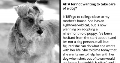 Woman Gets Criticized By Her Family Members For Refusing To Care For A Dog