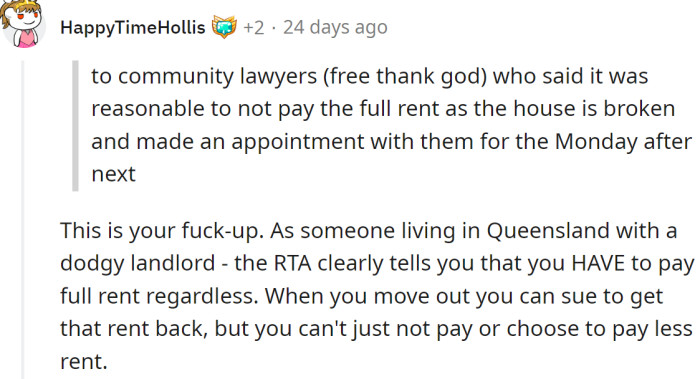 One Redditor explained to the OP where he had made a mistake: