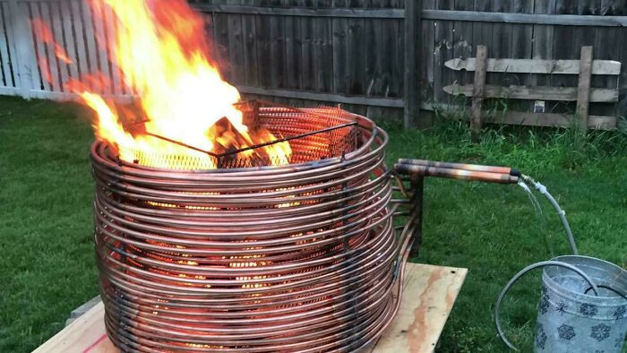 "If I Wrap My Fire Pit With Copper Pipe And Connect The Pipe To My Pool, Would It Warm The Pool A Noticeable Amount?"