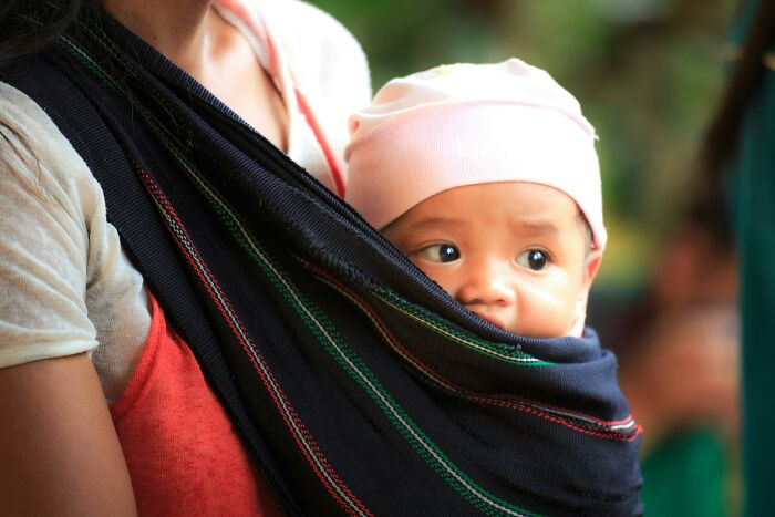 4. Saw a woman carrying a baby