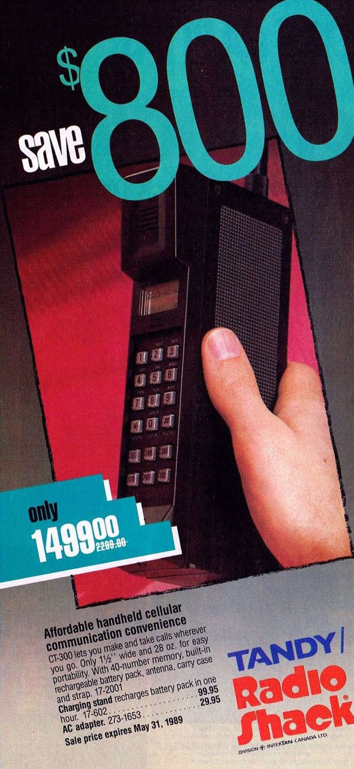 36. Tandy Ct-300 Cellular Phone: $1,499.00 [$3,116.43 Today]