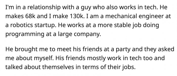 He told OP that all of his friends will probably think she's a b*tch, but OP has no problem with that because they will at least know she's a rich b*tch. Read her full post below: