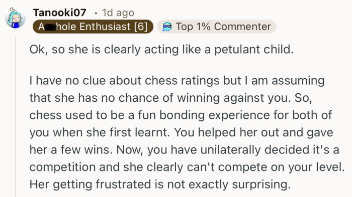 “Ok, so she is clearly acting like a petulant child.”