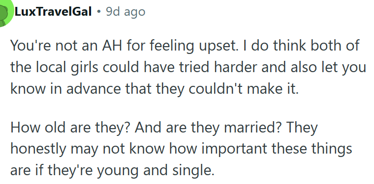 OP is not wrong for feeling upset.